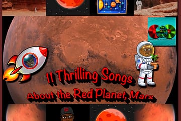 11 Thrilling Songs About the Red Planet, Mars 🎧 [📷: Brent Faulkner, The Musical Hype, Abbie Fyre from Pixabay, Aynur Zakirov from Pixabay, Nicolas Lobos on Unsplash]