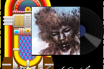 Jimi Hendrix, Belly Button Window: Throwback Vibez 🕶️🎶 No. 82 (2024) [📷: Brent Faulkner / The Musical Hype; Experience Hendrix L.L.C. / Sony Music Entertainment; OpenClipart-Vectors, Speedy McVroom via Pixabay]